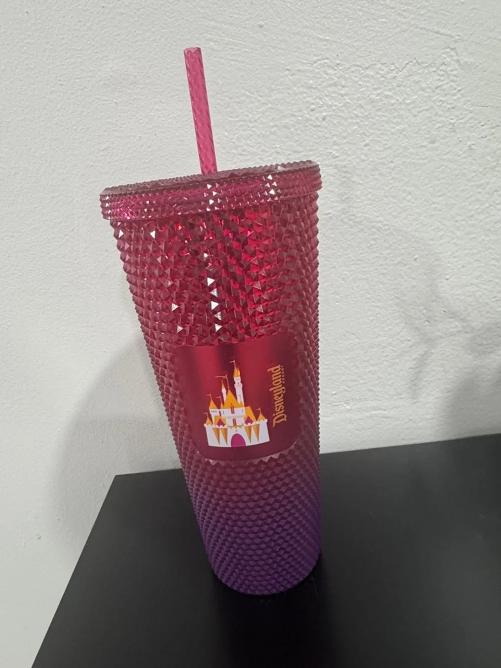 Disney Ombre Studded Starbucks Cup in Pink and Purple with Straw